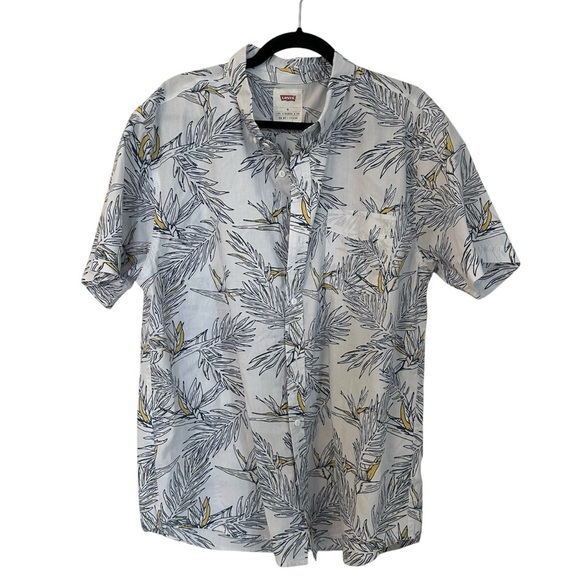 Levi’s Men’s Short Sleeve Casual Button Down Leaf Branches Shirt Size XL GUC - Picture 1 of 7